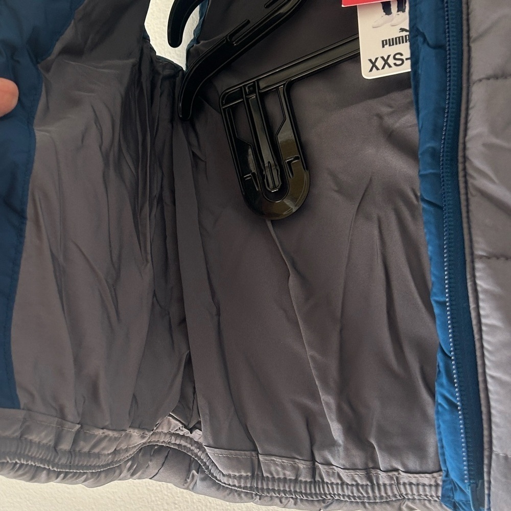 Puma Kids' Teal and Gray Puffer Vest - Picture 3 of 8